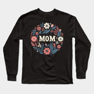 Mom Floral Art Typography Long Sleeve T-Shirt